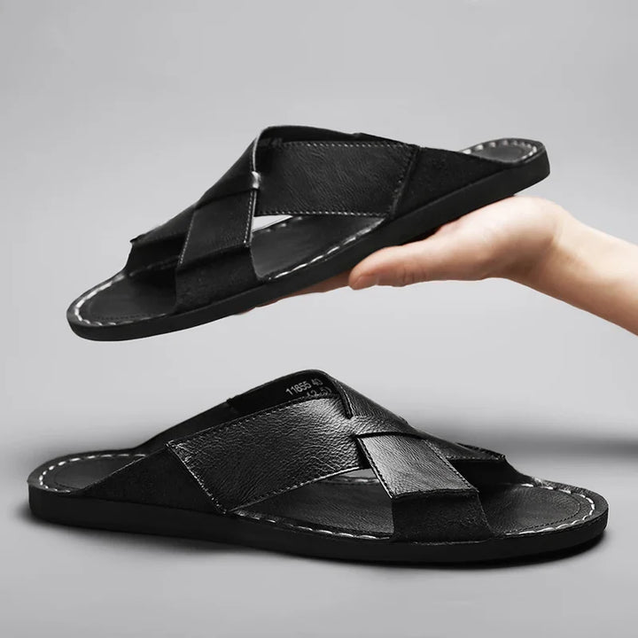 Adriano Leather Slides