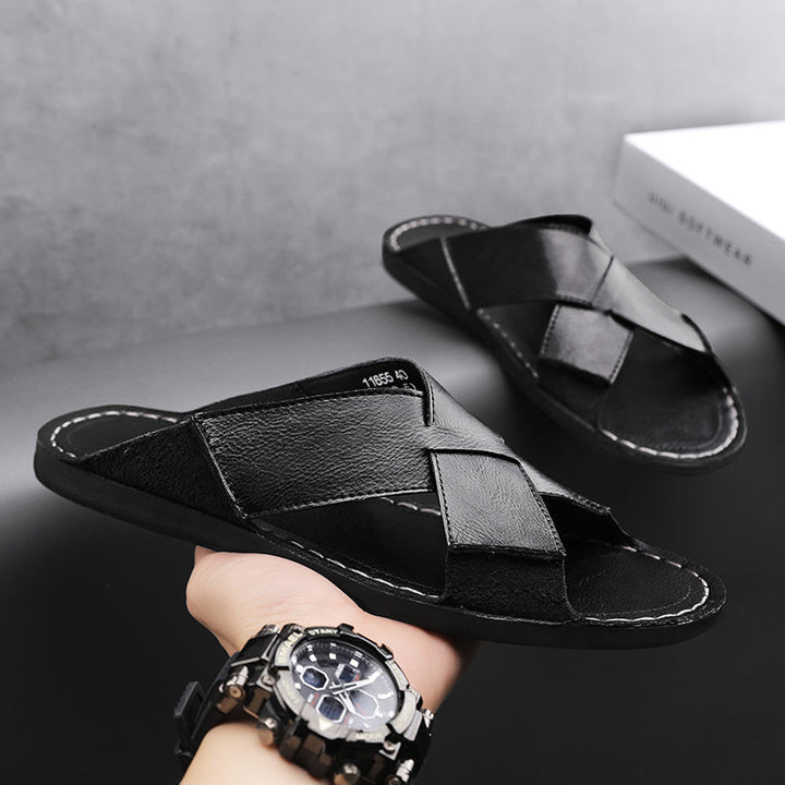 Adriano Leather Slides