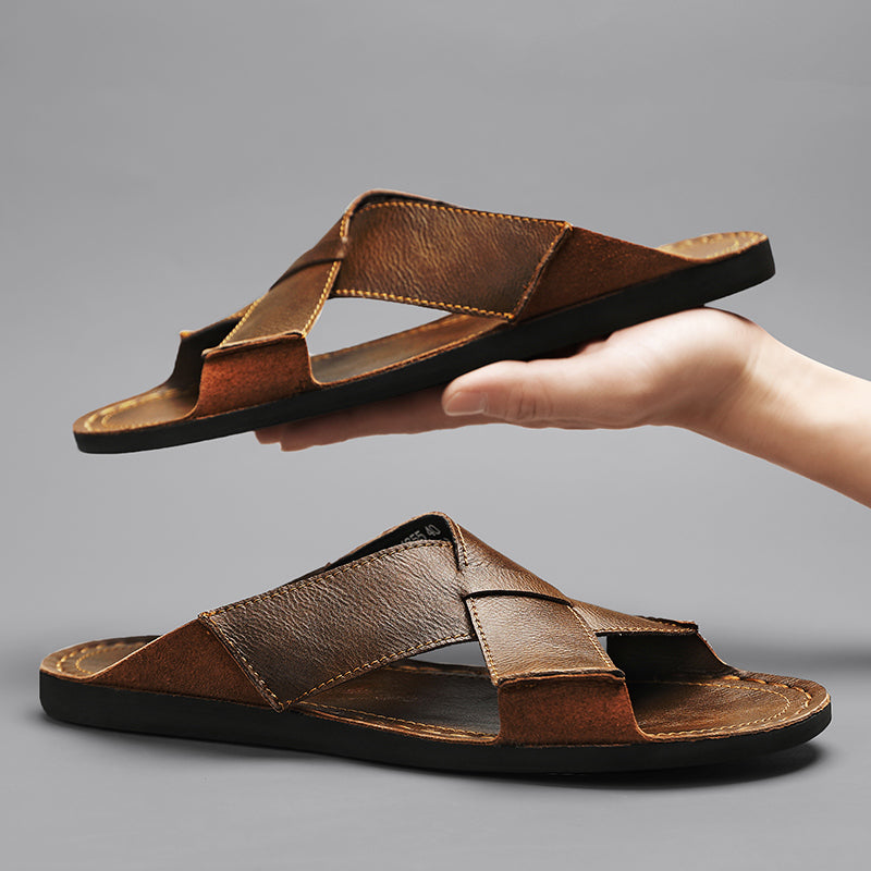 Adriano Leather Slides