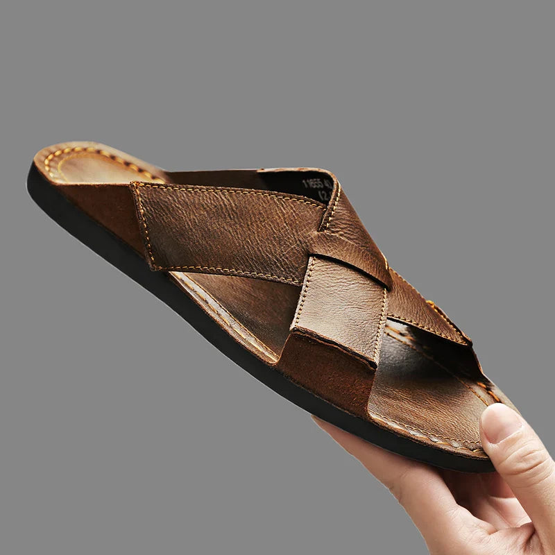 Adriano Leather Slides