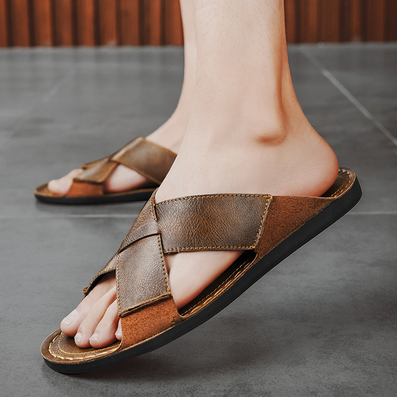 Adriano Leather Slides