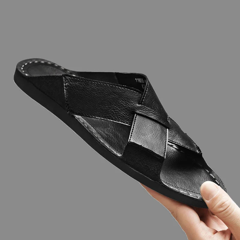 Adriano Leather Slides