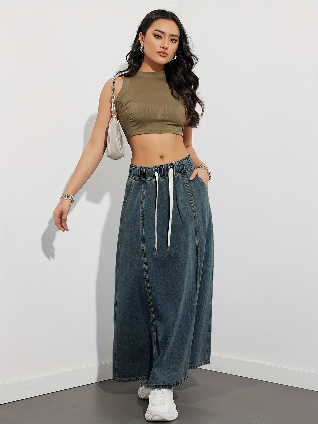 Sloane Denim Maxi Skirt