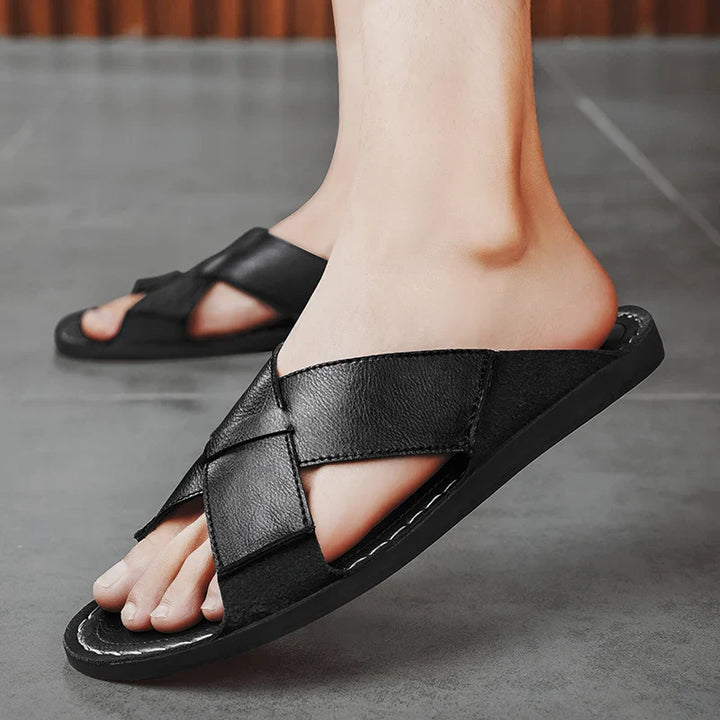 Adriano Leather Slides