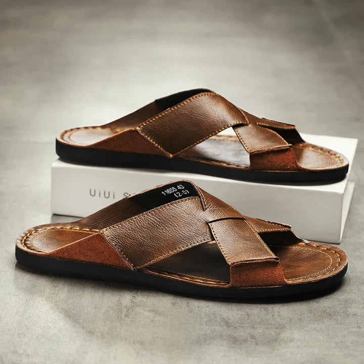 Adriano Leather Slides