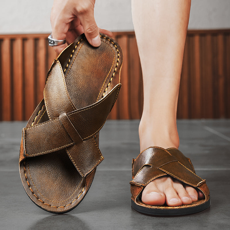 Adriano Leather Slides