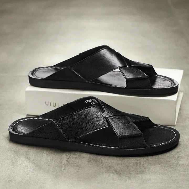 Adriano Leather Slides