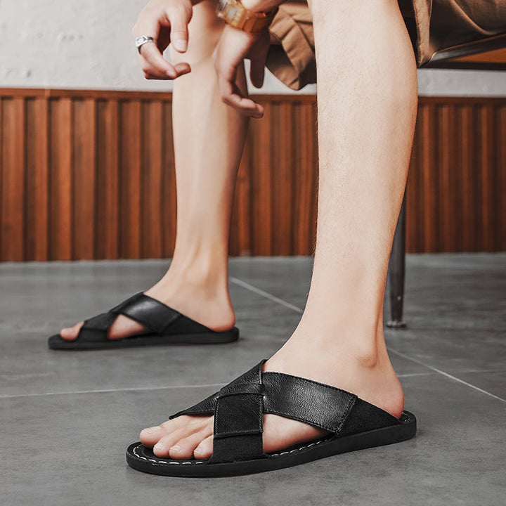 Adriano Leather Slides